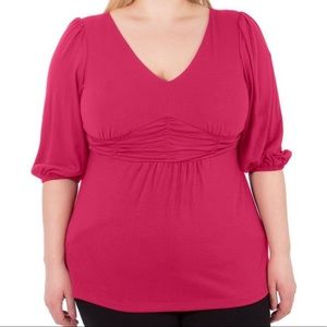 NY Collection Plus Size Blouse Pink 2X